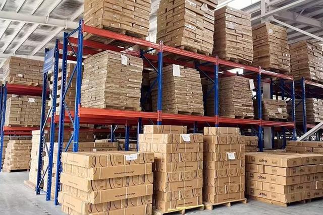 Warehouse storing custom playground solutions and OEM trampoline components