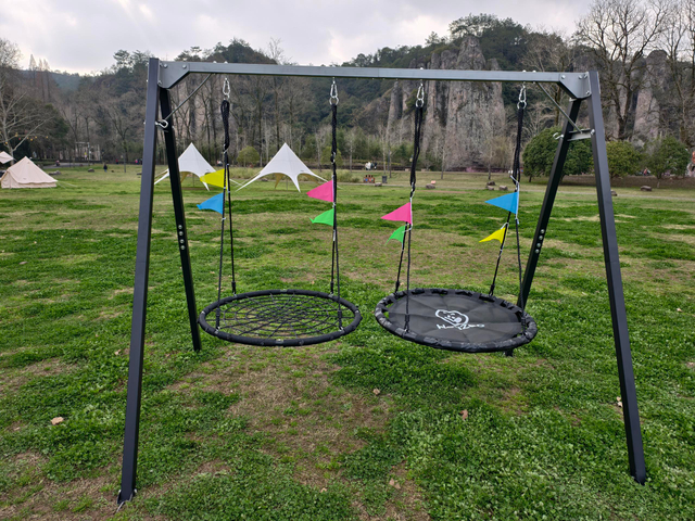 Black Swing Set-Double Seats