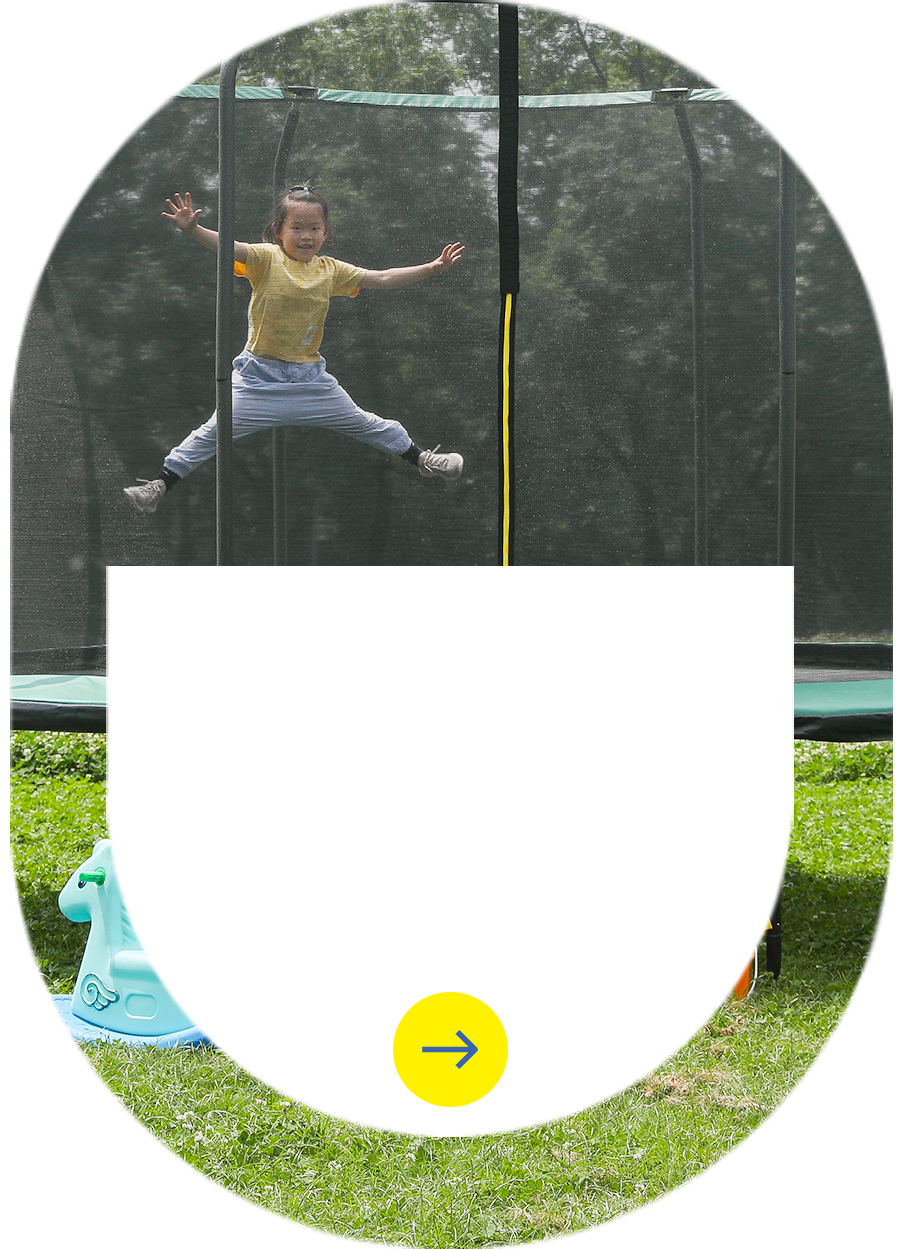 Custom rectangular trampoline with safety net - personalized size and color by Zoshine factory