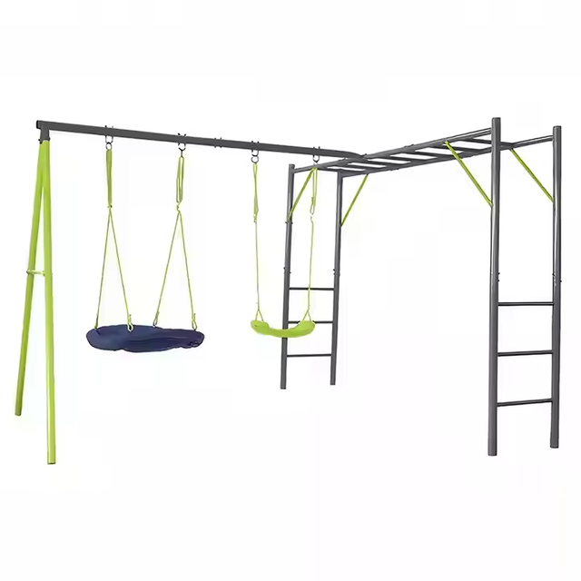 Climbing Frame Outdoor Green and Blue Monkey Bar