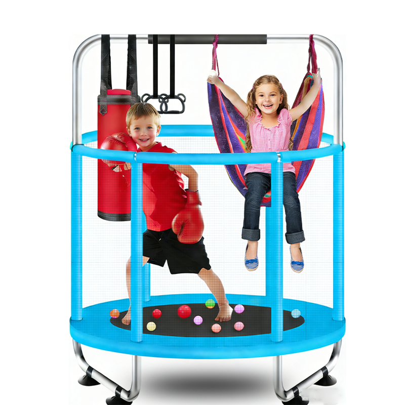 55 Inch 3in1 Kids Trampoline with Punching Bag Swing