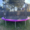 7-shaped Luxury Outdoor Trampoline with LED Lights Basketball Hoop