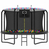 7-shaped Luxury Outdoor Trampoline with LED Lights Basketball Hoop