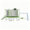 Outdoor Trampoline with Swing Set Slide Basketball Hoop