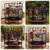 55 Inch 5in1 Kids Trampoline with Punching Bag Swing Rings
