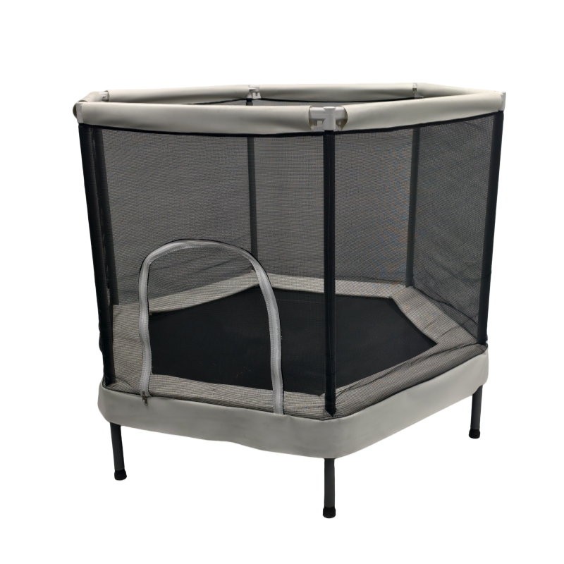 5FT Hexagon Kids Trampoline with Safety Enclosure Net