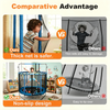 55 Inch 6in1 Kids Trampoline with Basketball Hoop Punching Bag