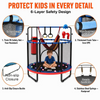 55 Inch 5in1 Kids Trampoline with Punching Bag Swing Rings