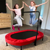 56 Inch Oval Twins Trampoline Foldable with Handle Indoor