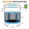 55 Inch 6in1 Kids Trampoline with Basketball Hoop Punching Bag