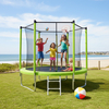 Outdoor Round Trampoline with Basketball Hoop Safety Net