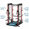 M1 PRO Red Black Smith Machine Power Rack Home Gym