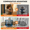 55 Inch 5in1 Kids Trampoline with Punching Bag Swing Rings