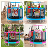 55 Inch 6in1 Kids Trampoline with Basketball Hoop Punching Bag