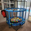 55 Inch 3in1 Kids Trampoline with Punching Bag Swing