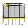 7-shaped Luxury Outdoor Trampoline with LED Lights Basketball Hoop