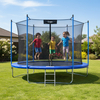Outdoor Round Trampoline with Basketball Hoop Safety Net